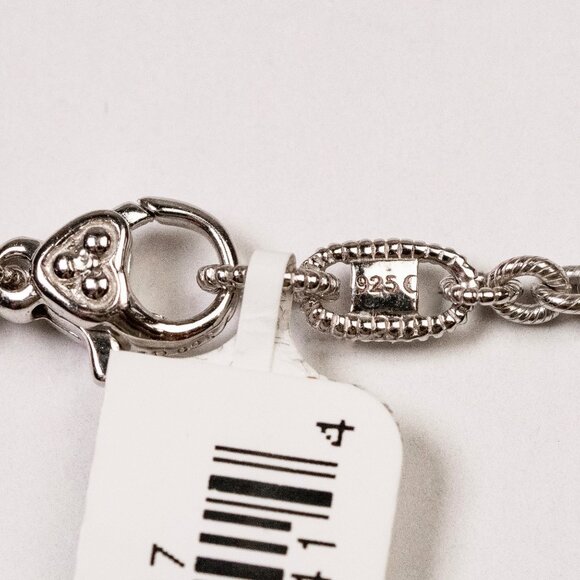 Judith Ripka Sterling Silver with Dyed Sapphire Pendant Necklace    (JR 7) - Picture 7 of 9